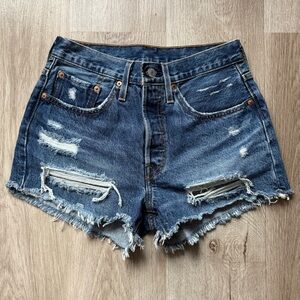 Levi's Dark Blue 501 Jean Shorts